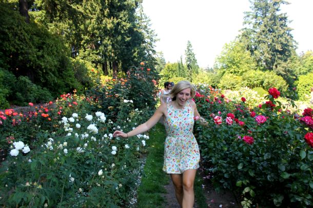Look at me running through roses - oh, what's that? A camera?