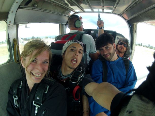 Looking excited but bricking it inside